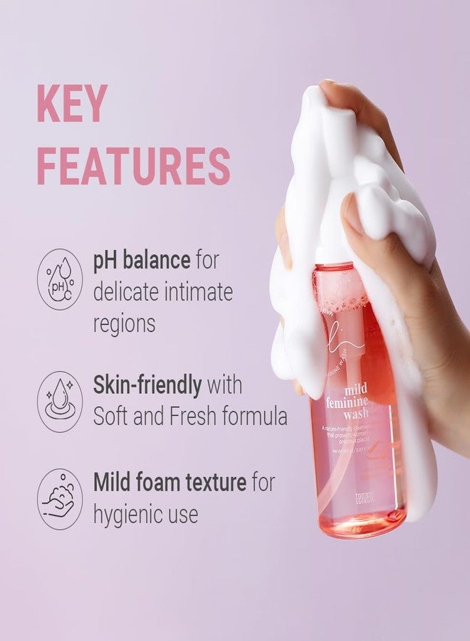 tenzero Mild Feminine Foaming 5.07 fl oz/150ml, Sensitive Bubble Foam Cleansing, Natural Feminine Hygiene, Odor Control, Gently & pH-balance Washing For All Skin Types, Intimate Wash Daily Care - Image 3